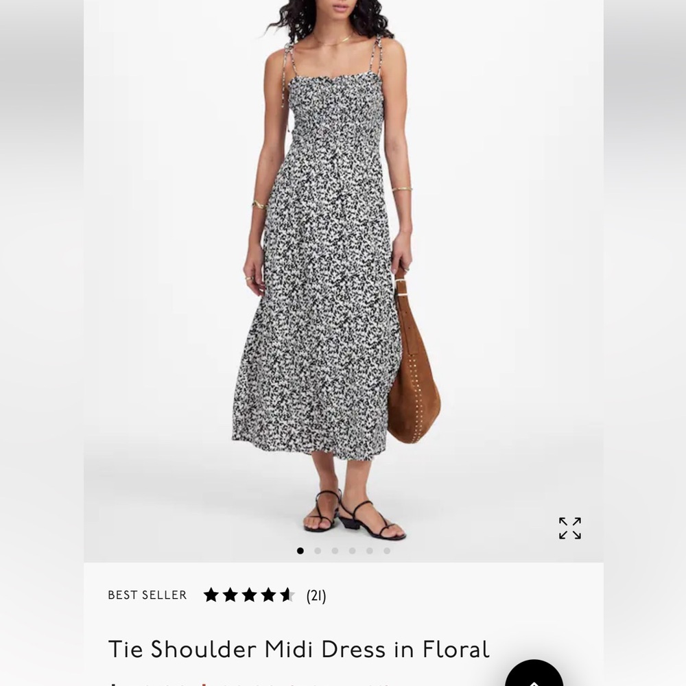 Madewell Tie Shoulder Midi Dress in Floral